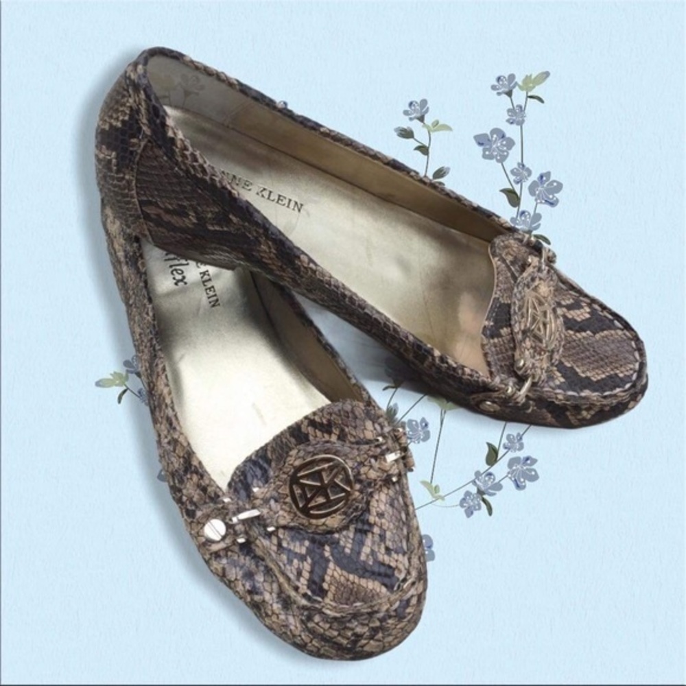 Anne Klein Iflex Newlan Snakeskin Loafers,…